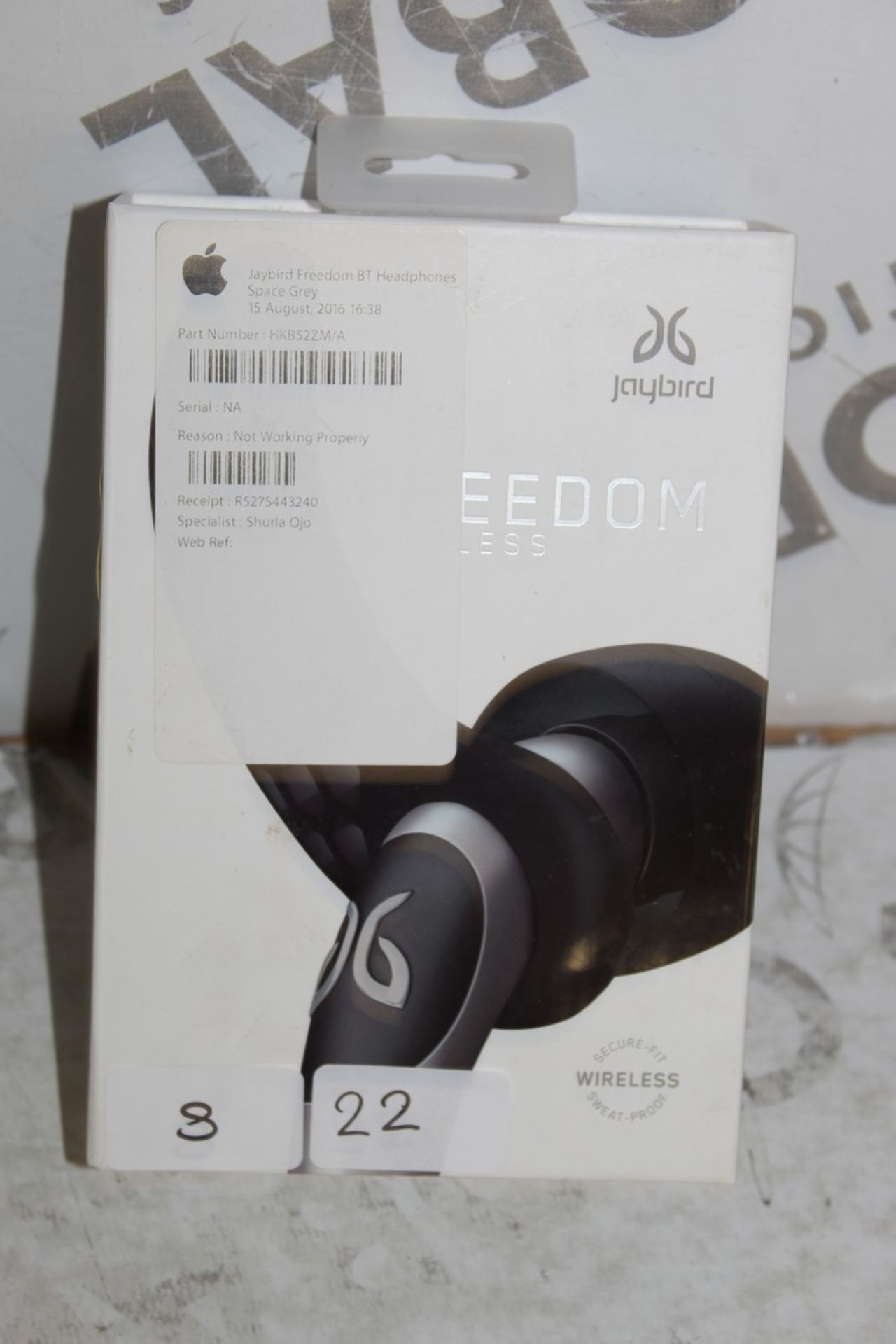 Boxed Pair Of Jaybird Freedom Wireless Sport Fit Sweat Proof Earphones RRP £170 (Pictures Are For