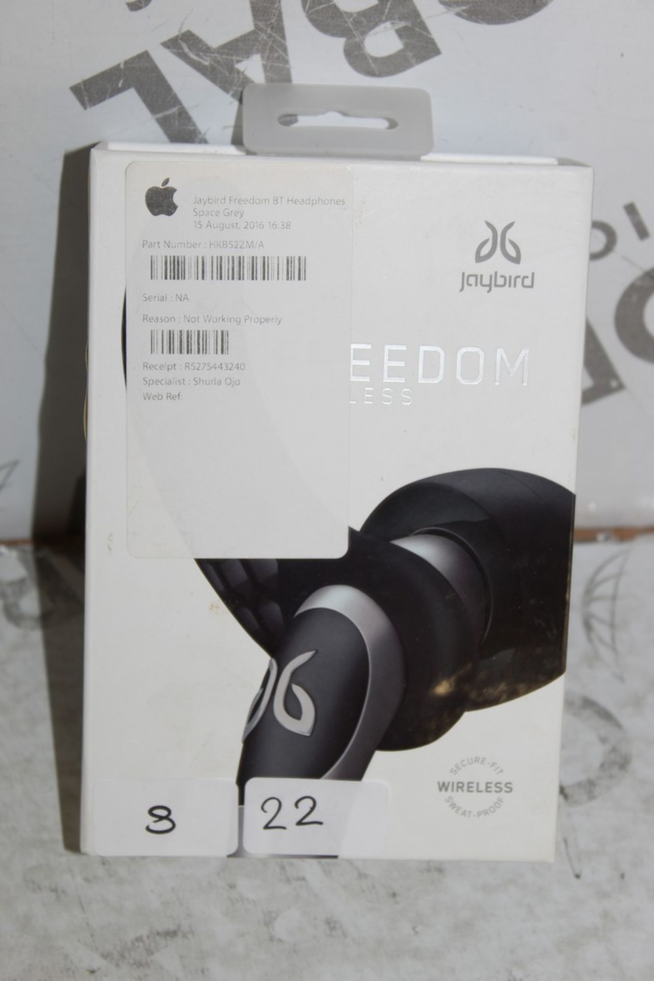 Boxed Pair Of Jaybird Freedom Wireless Sport Fit Sweat Proof Earphones RRP £170 (Pictures Are For