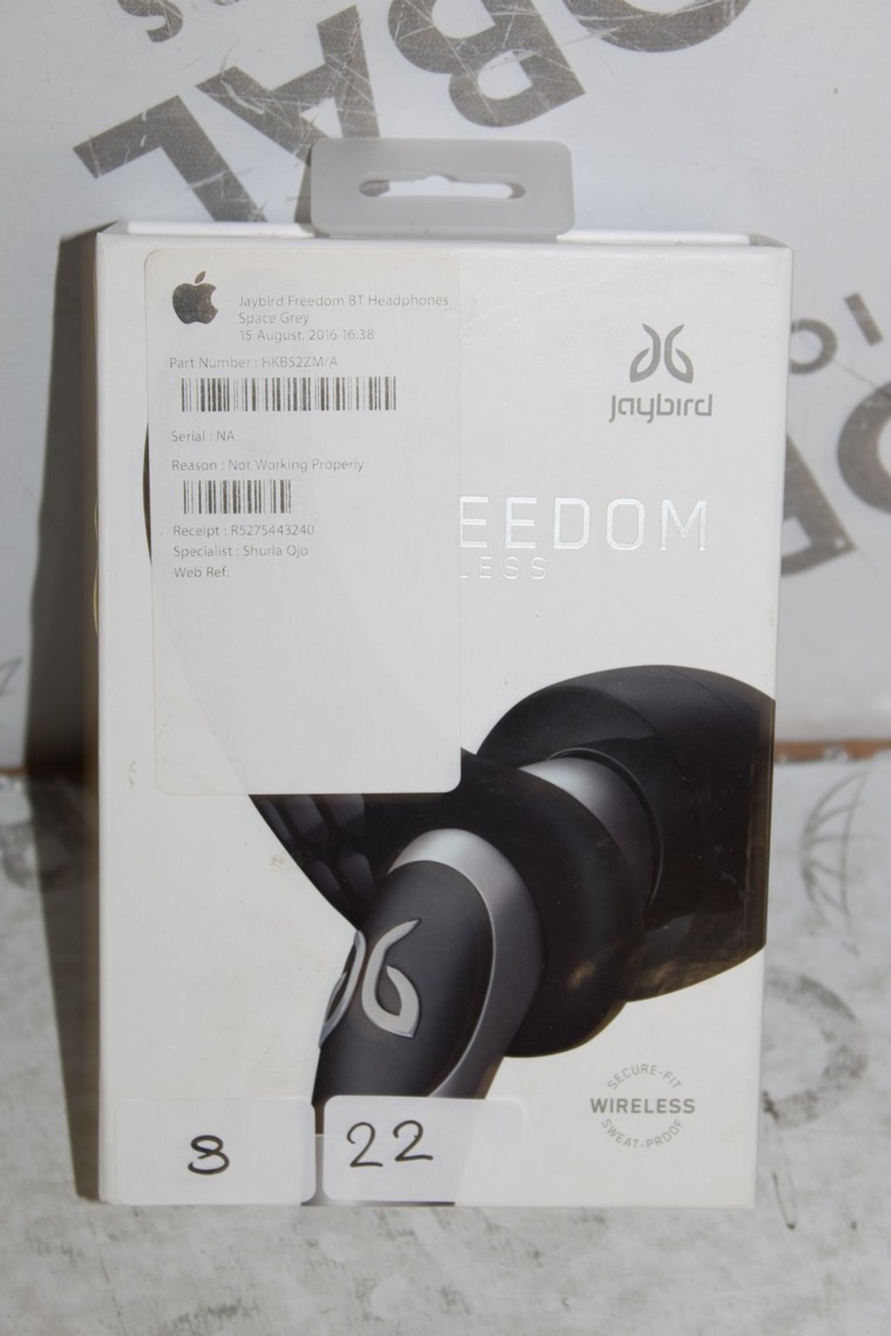 Boxed Pair Of Jaybird Freedom Wireless Sport Fit Sweat Proof Earphones RRP £170 (Pictures Are For