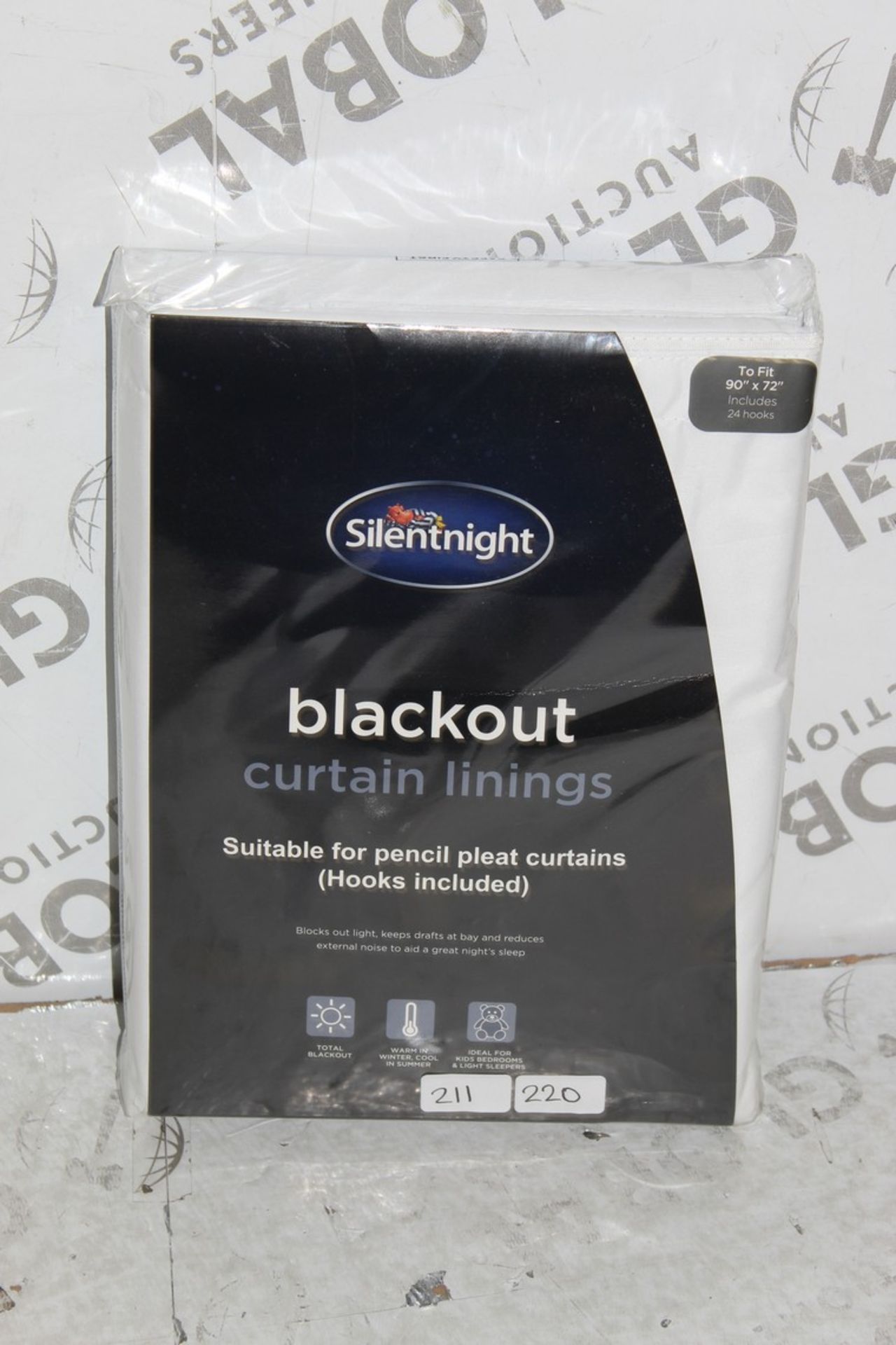 Silent Night Blackout Linings 90 x 72" RRP £160 (Pictures Are For Illustration Purposes Only) (