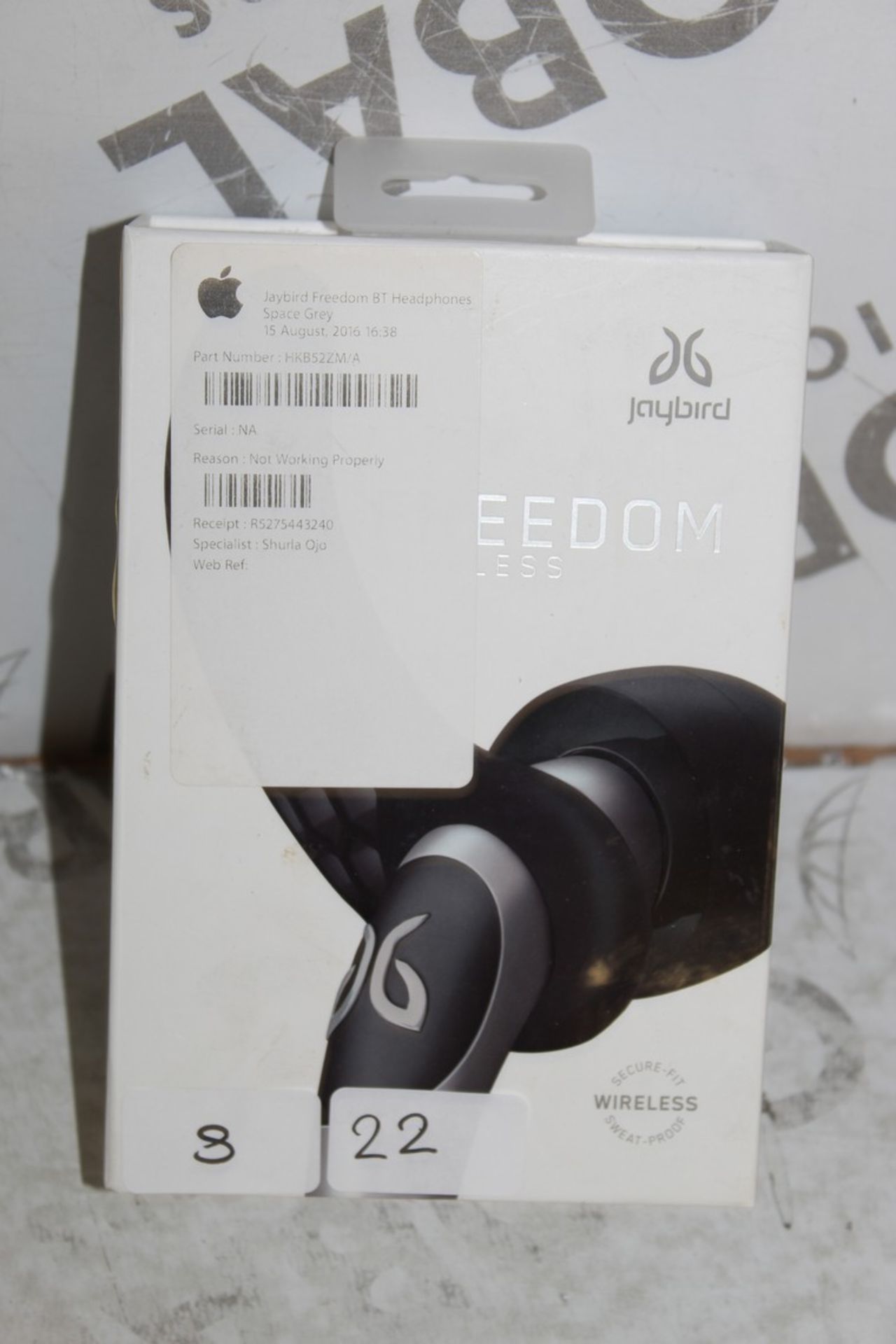 Boxed Pair Of Jaybird Freedom Wireless Sport Fit Sweat Proof Earphones RRP £170 (Pictures Are For