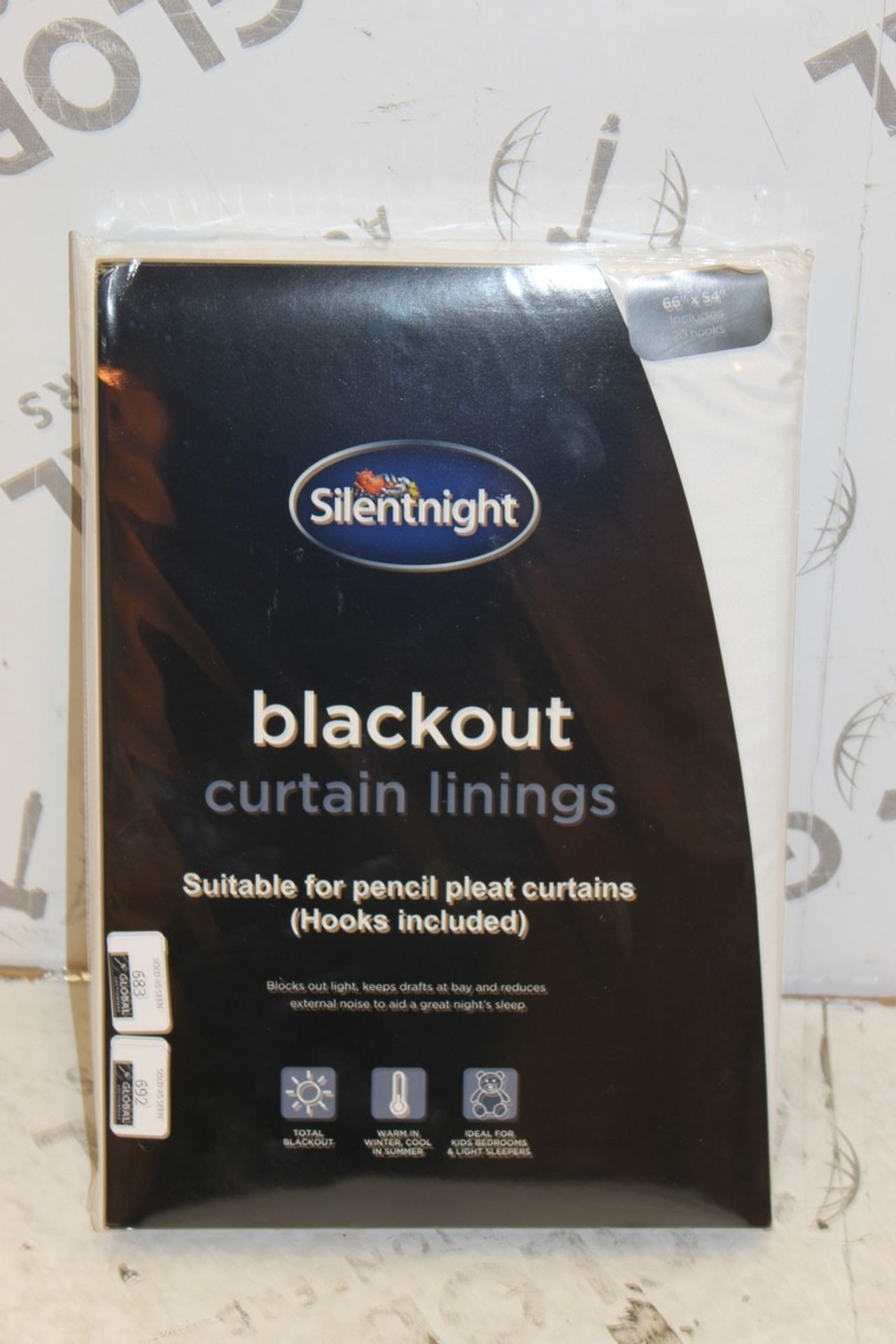 Brand New Pair Of 66x54 Silentnight Curtain Linings RRP £65 (Pictures For Illustration Purposes