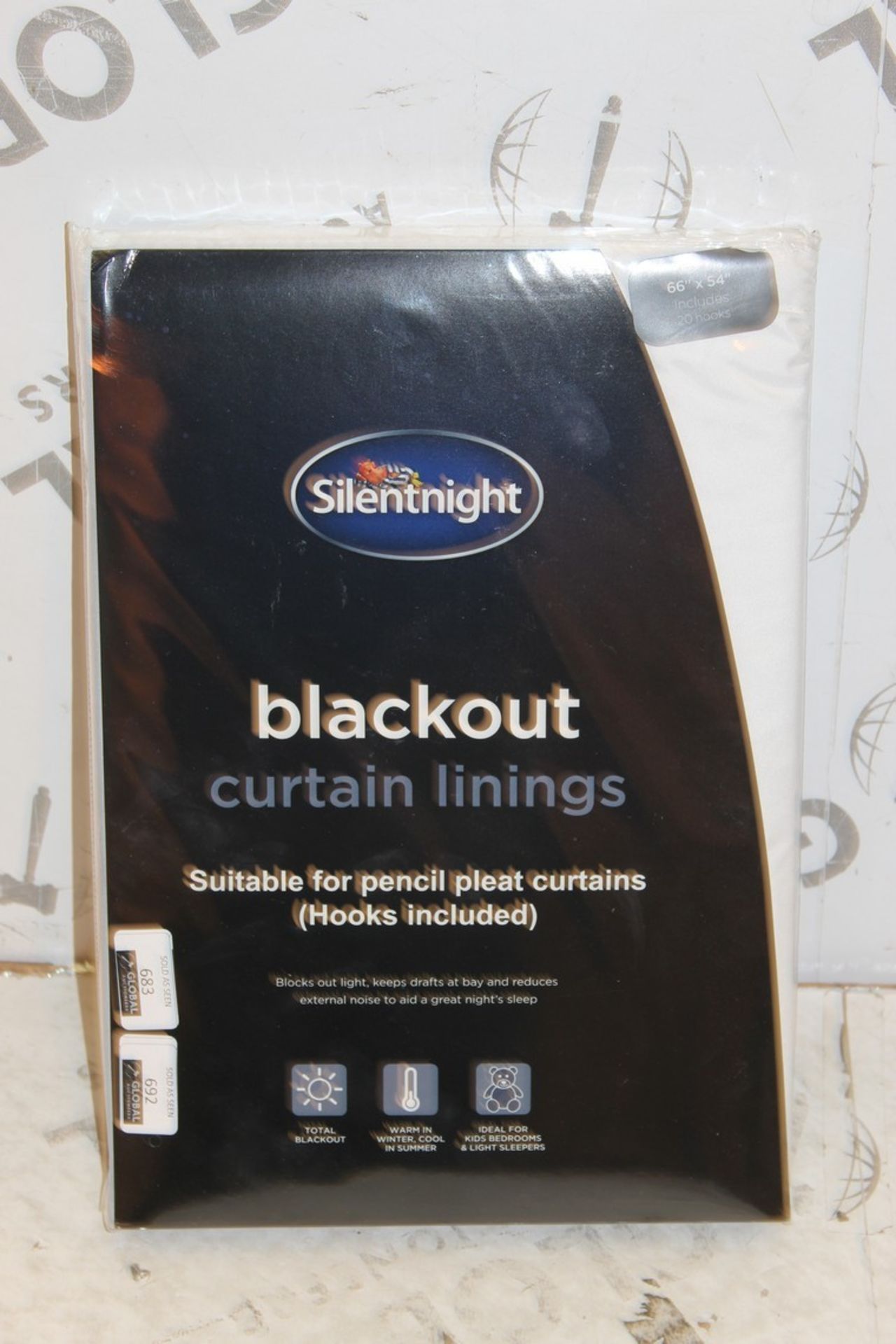 Brand New Pair Of 66x54 Silentnight Curtain Linings RRP £65 (Pictures For Illustration Purposes