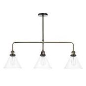 Boxed Dar Lighting Company Ray 3 Light Bar Pendant