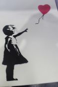 Banksy Holding On To Love Canvas Wall Art Picture