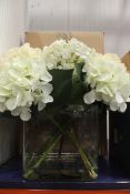 Peony Glass Vase and Artificial Flowers RRP £150 (