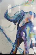 Elephant In Colour Canvas Wall Art Picture RRP £65
