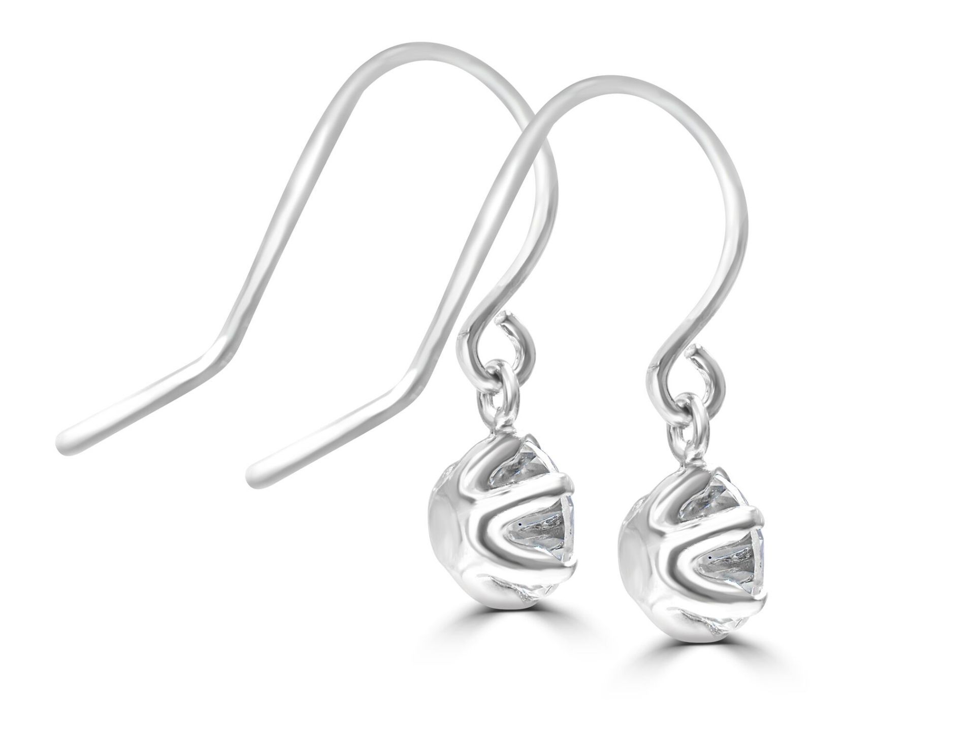 Stunning Platinum 1/2 carat tw Diamond Earrings RRP £1595 - Image 2 of 2