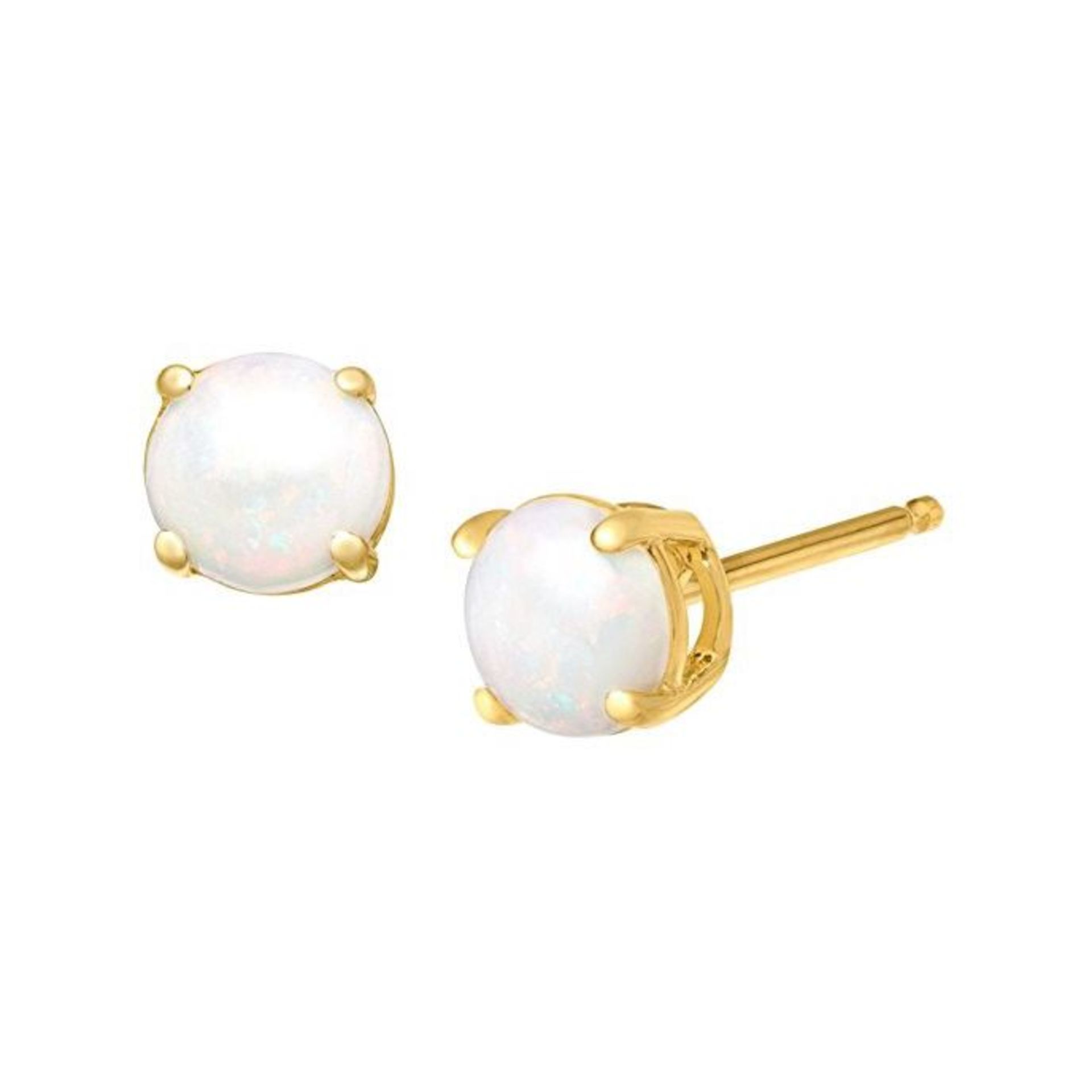 Opal Earrings In 9ct Yellow Gold