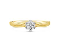 9ct Yellow Gold Diamond Solitiare Ring RRP £420 Size J