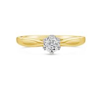 9ct Yellow Gold Diamond Solitiare Ring RRP £420 Size M