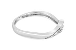 Crossover Diamond 9ct White Gold Ring RRP £480 Size P