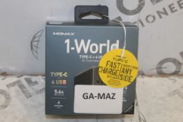 Lot To Contain 5 Momax 1 world Type C + 4 USB Travel Adapter Combined RRP £150 (Pictures Are For