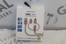 Lot To Contain 5 MOMAX 1 Link 3 In 1 Fast Charge/Sync USB Cables Combined RRP £150 (Pictures Are For