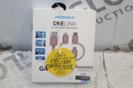 Lot To Contain 9 MOMAX 1 Link 3 In 1 Fast Charge/Sync USB Cables Combined RRP £270 (Pictures Are For