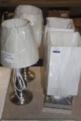 Lot to Contain 2 Pairs of Stainless Steel Table Lamps Combined RRP £100 (Untested Customer