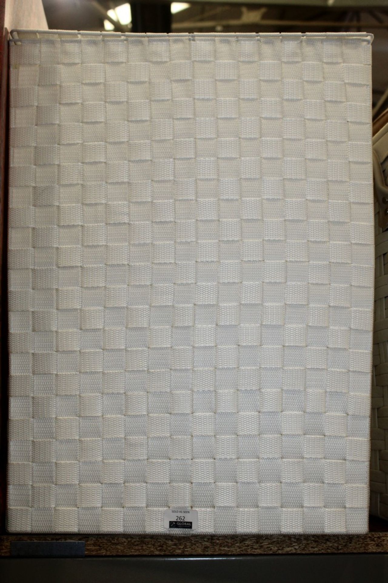 White Cross Weave Fabric Washing Basket RRP £60 (Pictures Are For Illustration Purposes) (Appraisals