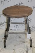 Boxed Wooden And Metal Industrial Look Bar Stool RRP £30 (18999) (Pictures For Illustration Purposes