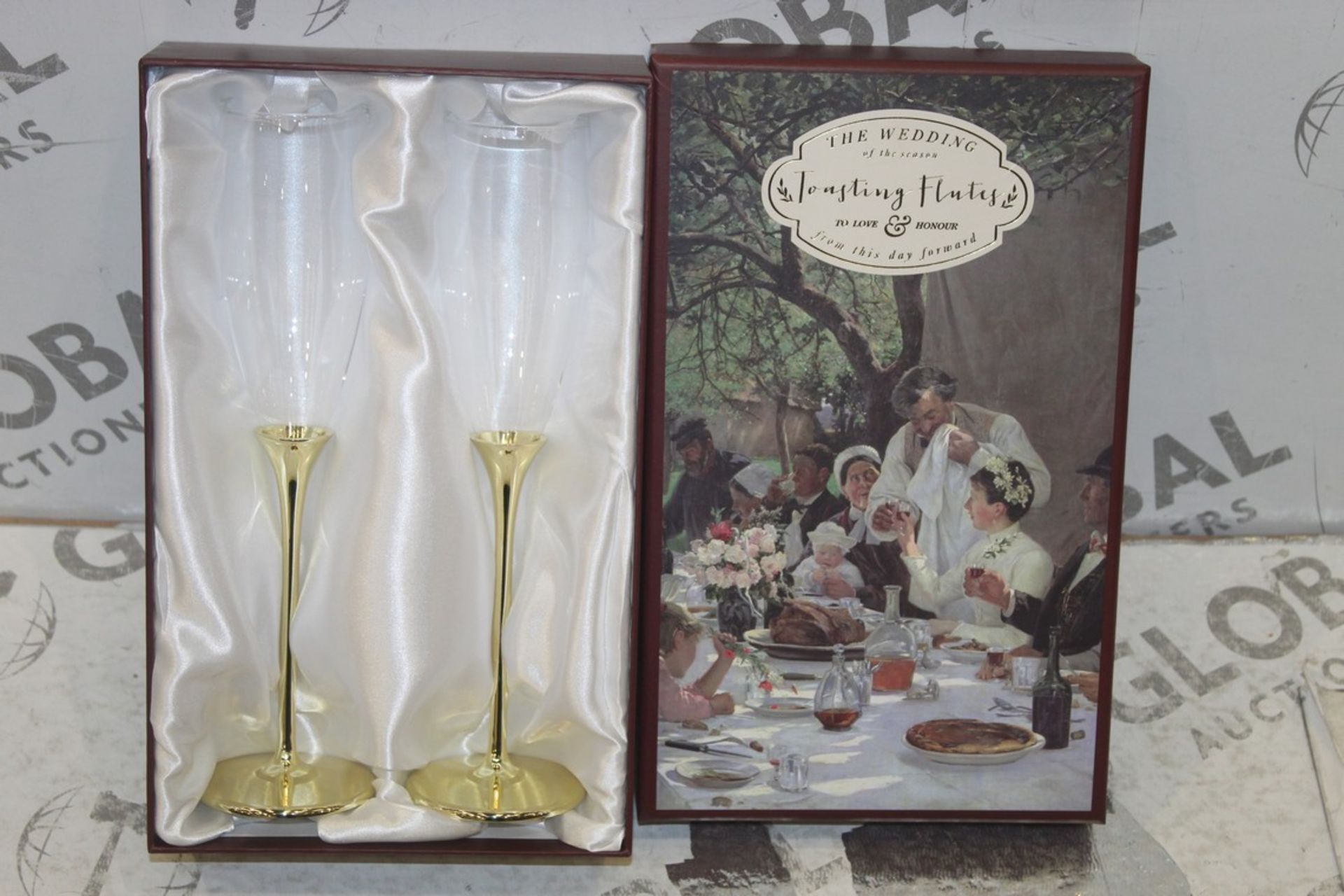 Lot To Contain 4 Boxed Brand New The Wedding Of The Season Toasting Flutes Champagne Glass Sets