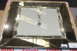 Boxed Mirrored Glass Square Wall Clock RRP £210 (18999) (Pictures For Illustration Purposes Only) (