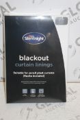 Brand New Pair Size 66 x 54" Silent Night Blackout Curtain Linings RRP £65 (Pictures Are For