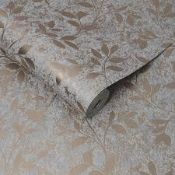 Lot To Contain 3 Rolls Of Super Fresco Milan Trail Rose Gold Wallpaper Combined RRP £120 (14382) (