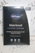 Brand New Pair Size 66 x 54" Silent Night Blackout Curtain Linings RRP £65 (Pictures Are For