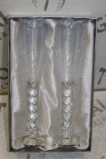 Lot To Contain 3 Brand New Pairs Of 2 Heart Stem Champagne Flutes RRP £75 (Pictures Are For