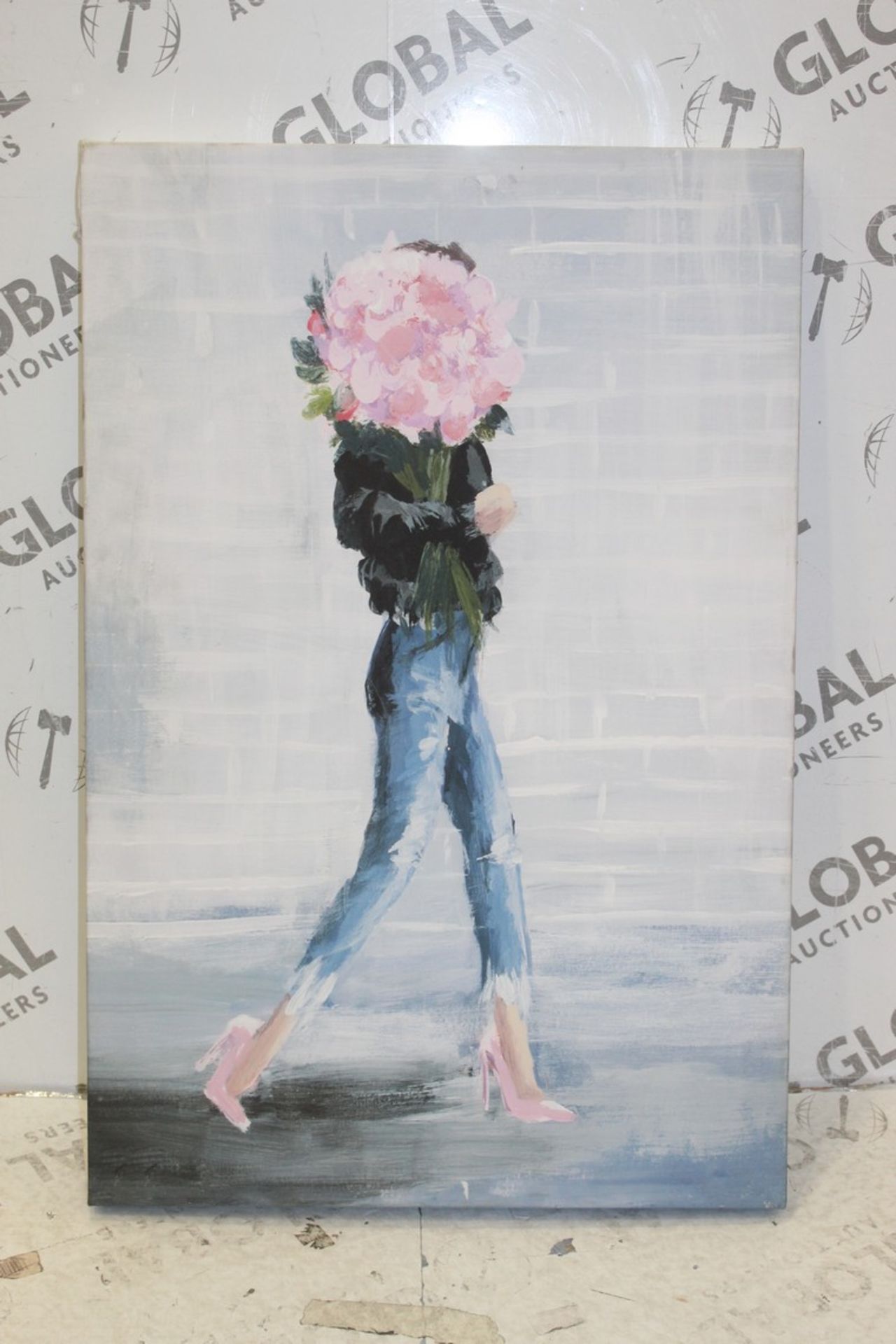 Mysterious Girl Rose Bunch Surprise Canvas Wall Art Picture RRP £120 (Pictures Are For