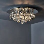 Boxed Chrome 4 Light Semi Flush Clear Crystal Ball Ceiling Light RRP £85 (16228) (Pictures Are For