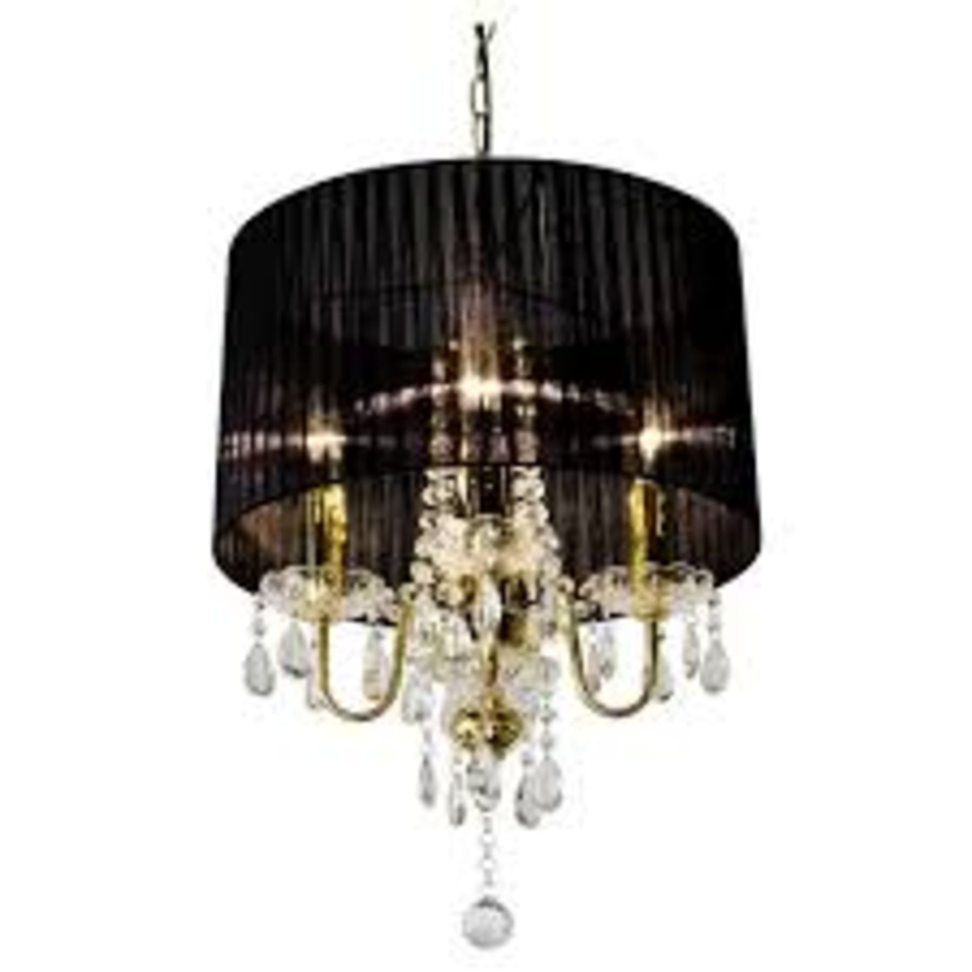 Boxed Designer Warrick 4 Light Drum Shade Chandelier Light RRP £110 (17088) (Pictures Are For