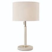 Boxed Gerson 58.5cm Table Lamp In White And Ivory RRP £70 (18999) (Pictures For Illustration