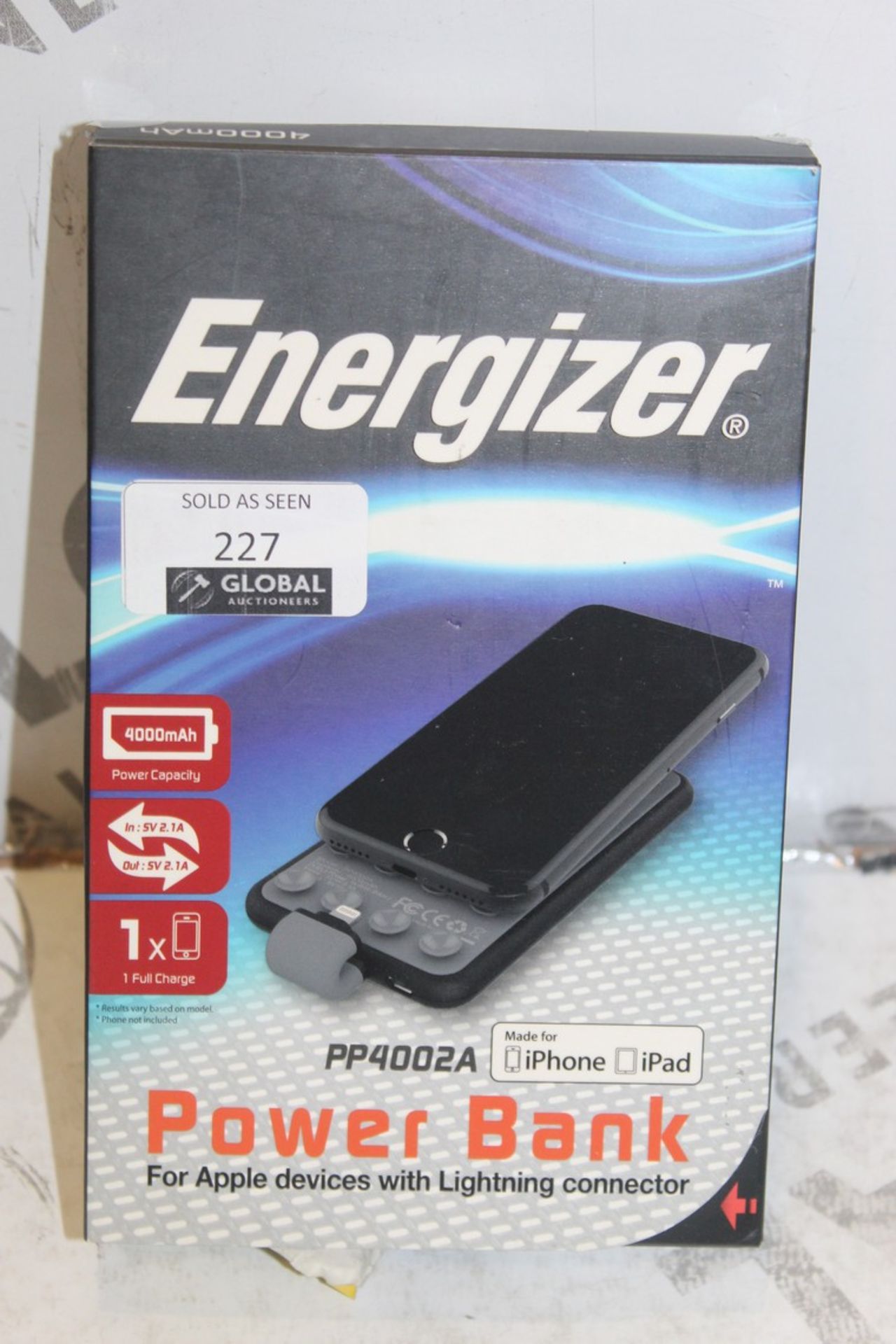 Lot To Contain 2 Boxed Energiser PP4002A Power Bank For Apple Devices Combined RRP £90 (Pictures Are