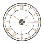 Boxed Pacific Home Antique Bronze & Gold Metal Round Wall Clock RRP £80 (Pictures Are For