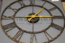 Boxed Roger Lasells Antique Brass Roman Numeral Wall Clock RRP £85 (Pictures For Illustration