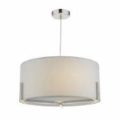 Boxed Dark Lighting Santino Satin Chrome Pendant Light RRP £120 (14601) (Pictures Are For