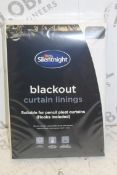 Brand New Pair Size 66 x 54" Silent Night Blackout Curtain Linings RRP £65 (Pictures Are For