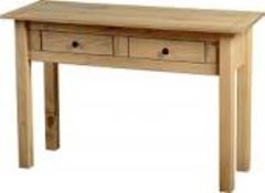 Boxed Panamar 2 Drawer Console Table Solid Pine Wood RRP £150 (Pictures Are For Illustration