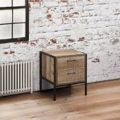 Boxed Urban 2 Drawer Bedside Rustic Cabinet RRP £80 (19138) (Pictures Are For Illustration