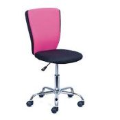 Boxed Era Fabric Children Home Office Chair In Pink And Black RRP £50 (9980368) (Dimensions