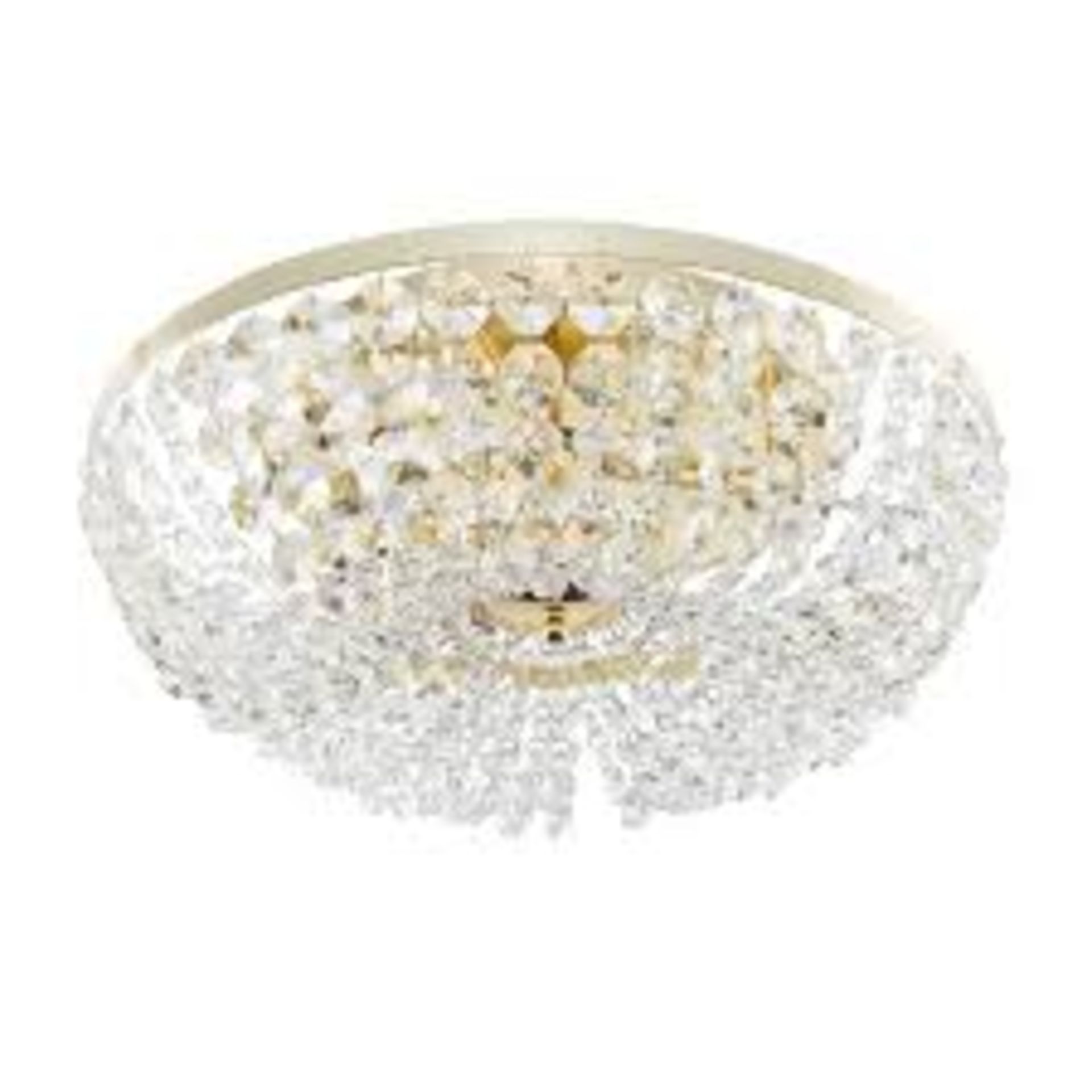 Boxed Gold One Light Flush Mount Ceiling Light RRP £85 (16875) (Pictures Are For Illustration