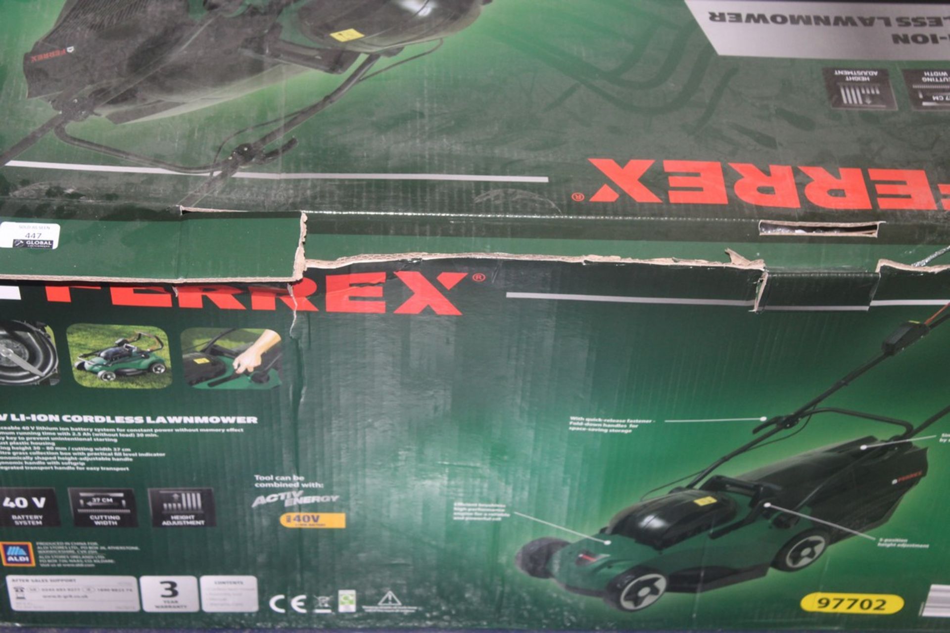 Boxed Ferrex 40V Lithium Iron Cordless Lawnmower RRP £80 (Pictures Are For Illustration Purposes