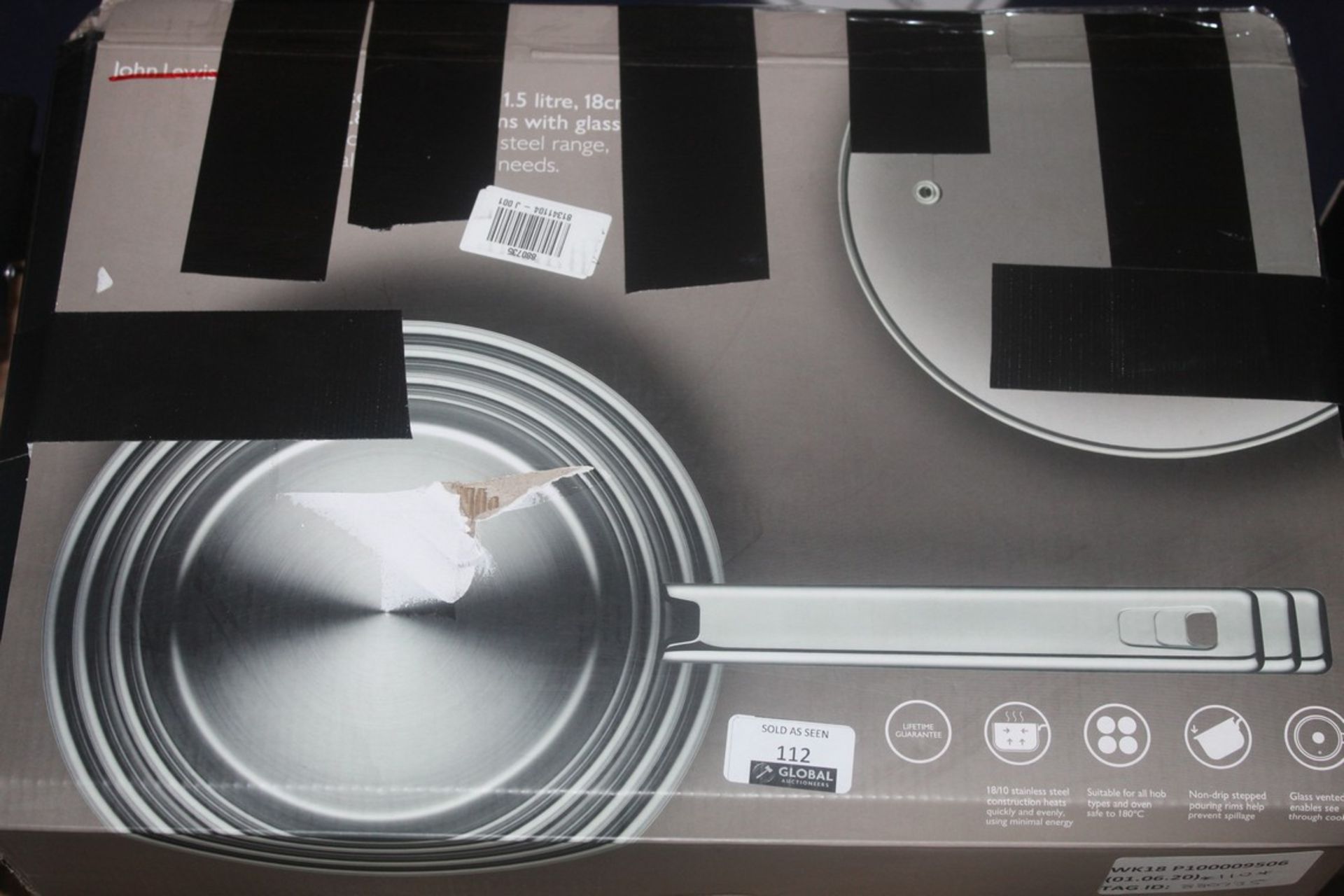 Boxed John Lewis & Partners Classic 3 Piece Sauce Pan Set RRP £110 (880735) (Pictures Are For