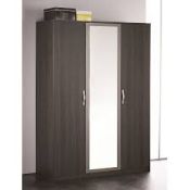 Boxed Magnum Mirrored 3 Door Vulcano Oak RRP £370 (133108) 138.90cm x 54.8cm x 192.70cm (Pictures