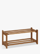 Boxed John Lewis And Partners 2 Tier Wooden Shoe Rack RRP £75 (886187) (Pictures For Illustration