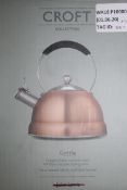 Boxed John Lewis & Partners Croft Collection Copper Stove Top Kettle RRP £40 (887195) (Pictures