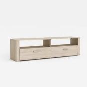 Boxed Chase Wooden TV Stand In Brushed Oak With 2 Drawers RRP £160 (449449) 151.2 x 35.3 x 41.2cm (
