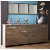 Boxed Alaska Oak Door & Draw Dark Oak Wooden Sideboard RRP £370 (471475) 200 x 86.9 x 42.3cm (