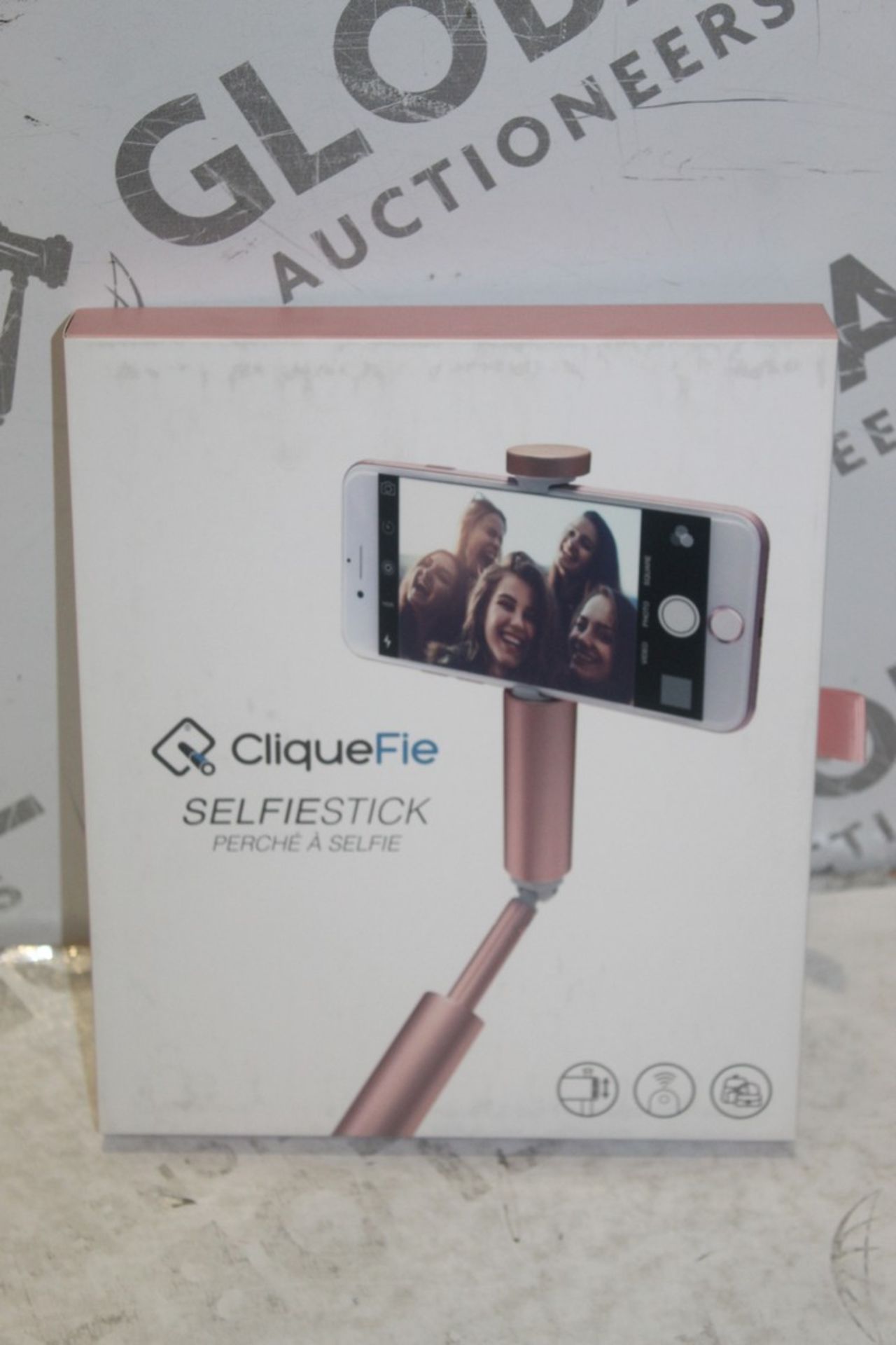 Boxed Cliquefie Rose Gold Selfie Sticks RRP £35 Each (Pictures For Illustration Purposes Only) (