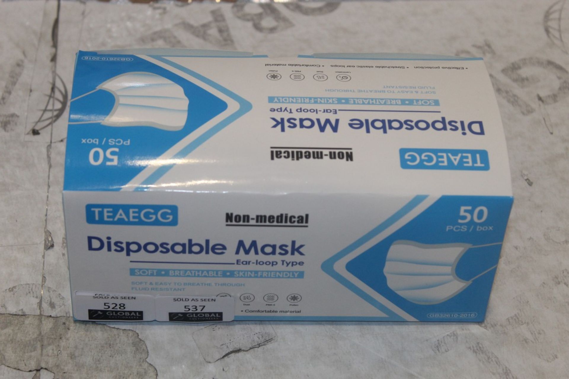 Box To Contain 50 Non Medical TA Disposable 3 Ply A Loop Type Soft Breathable Skin Friendly Face